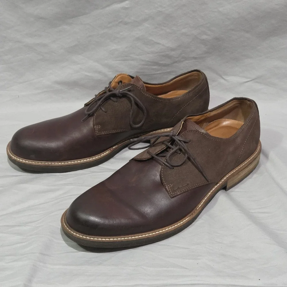 ECCO Kenton Plain Toe Oil Nubuck Leather Derby Oxford Shoe Sz EU 46‎ US 12 12.5